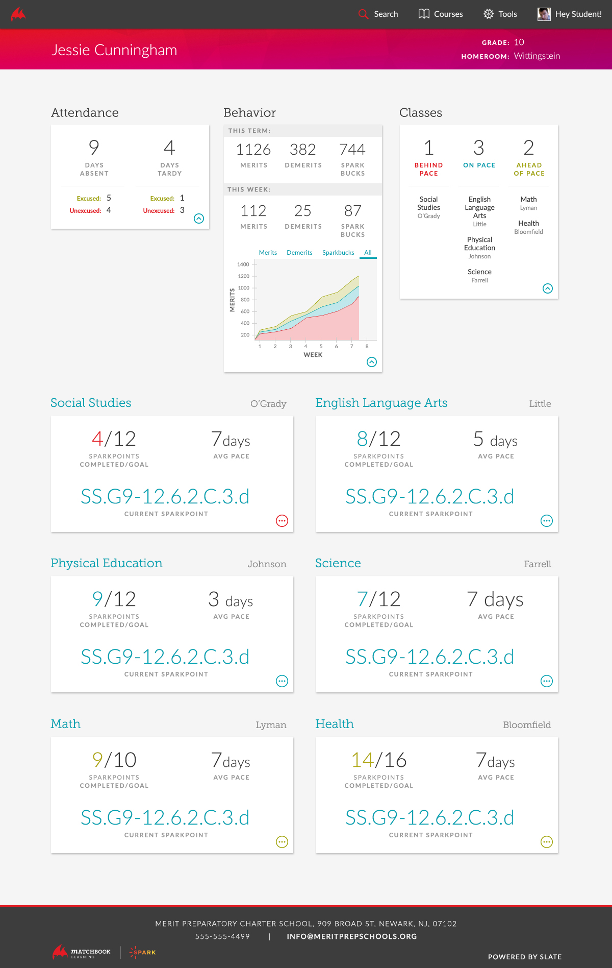 Matchbook Student Dashboard